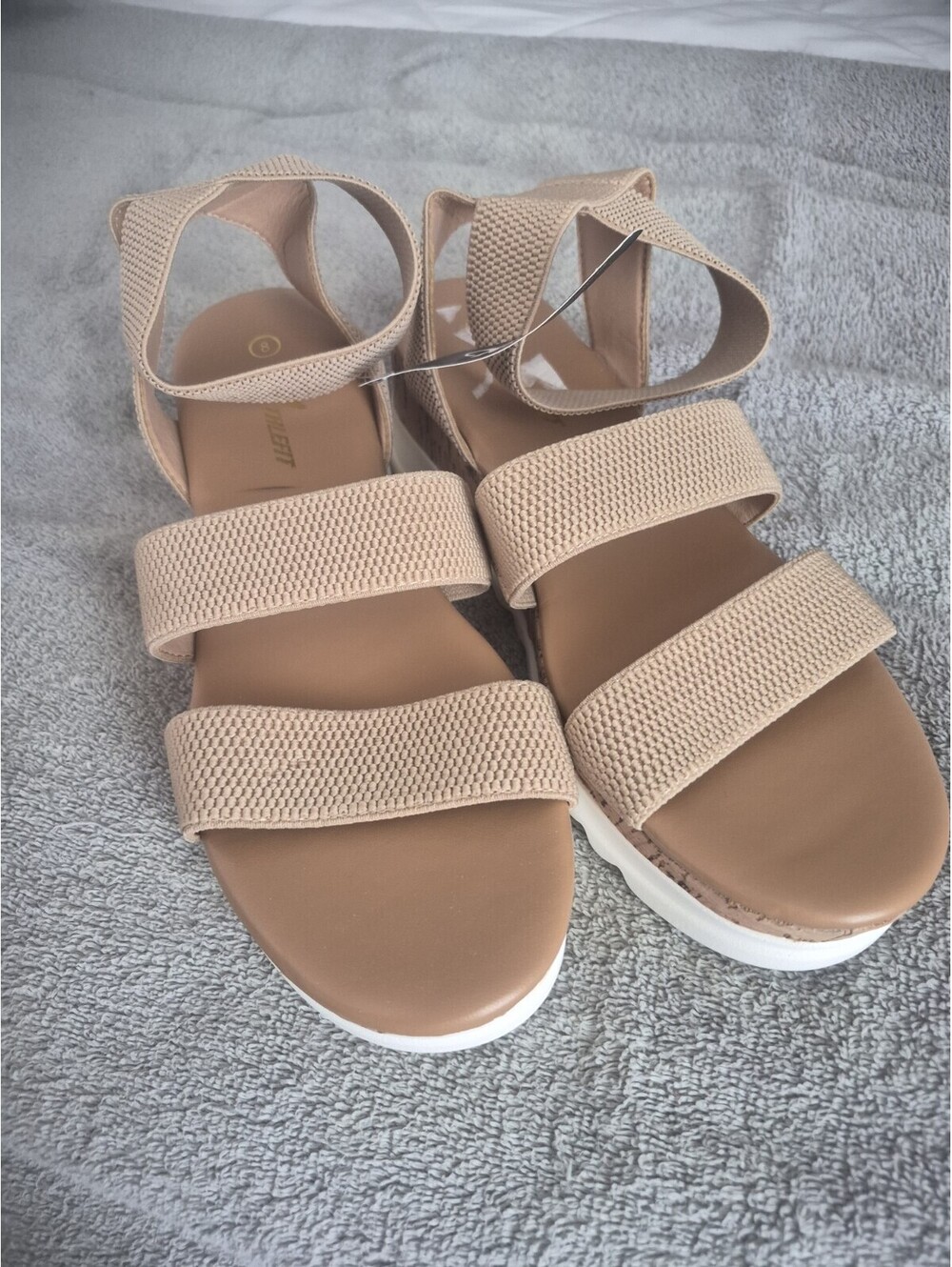Athlefit wedge beige platform.sandals size 8